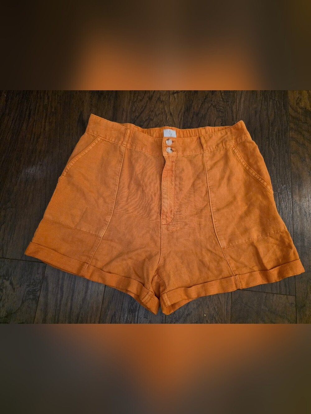 Joie Burnt Orange Lightweight Button Shorts